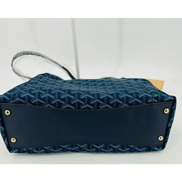 Seven Days Lifestyle & Dreams Vegan Leather BLUE Tote Large Handbag Pockets! NWT - Picture 3 of 16